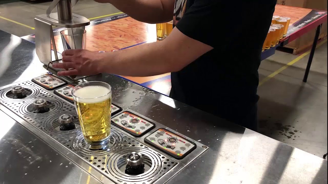 How do you fill a beer cup from the bottom?