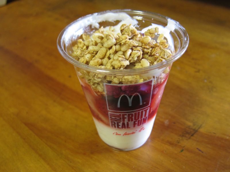 How many calories are in a McDonald's yogurt parfait without granola?