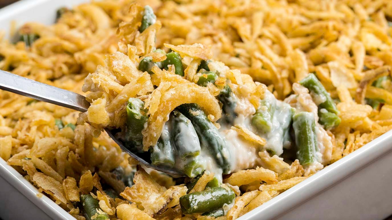 What goes good with green bean casserole?