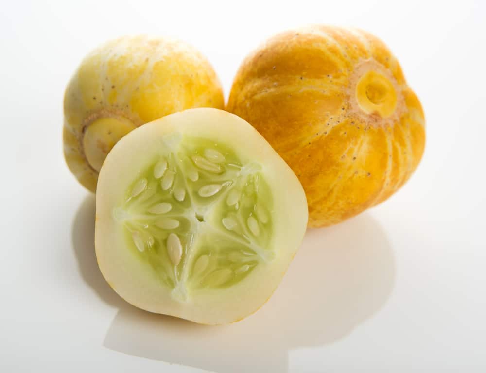 What kind of cucumber is round and yellow?